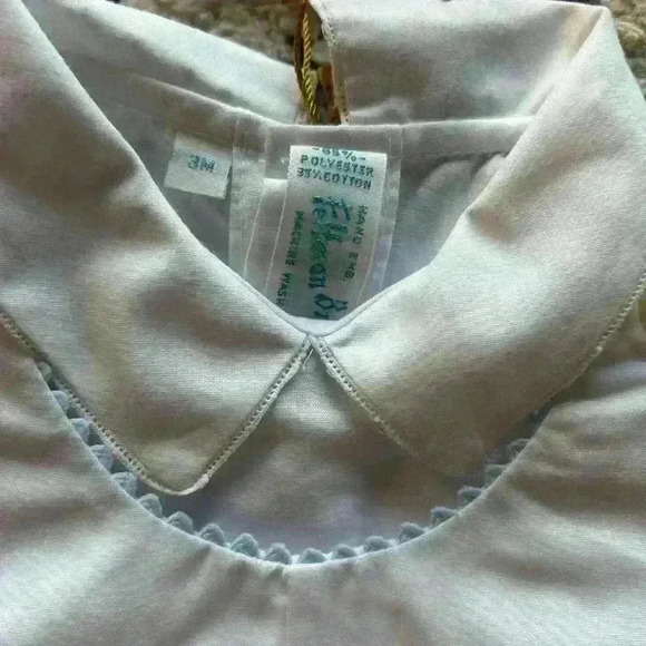 Feltman Bros NWT Outfit Size 3 Months Blue and White Teddy Bear - Picture 4 of 7